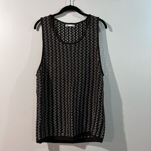 Zara Brown and White Zigzag Tank Top